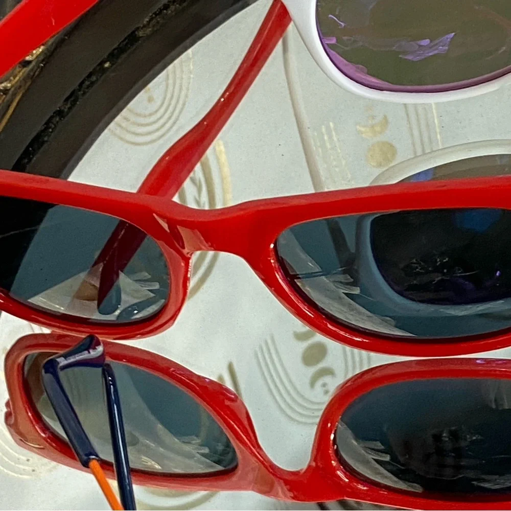 Stylish Sunglasses Set in Red, White, Blue, and Orange